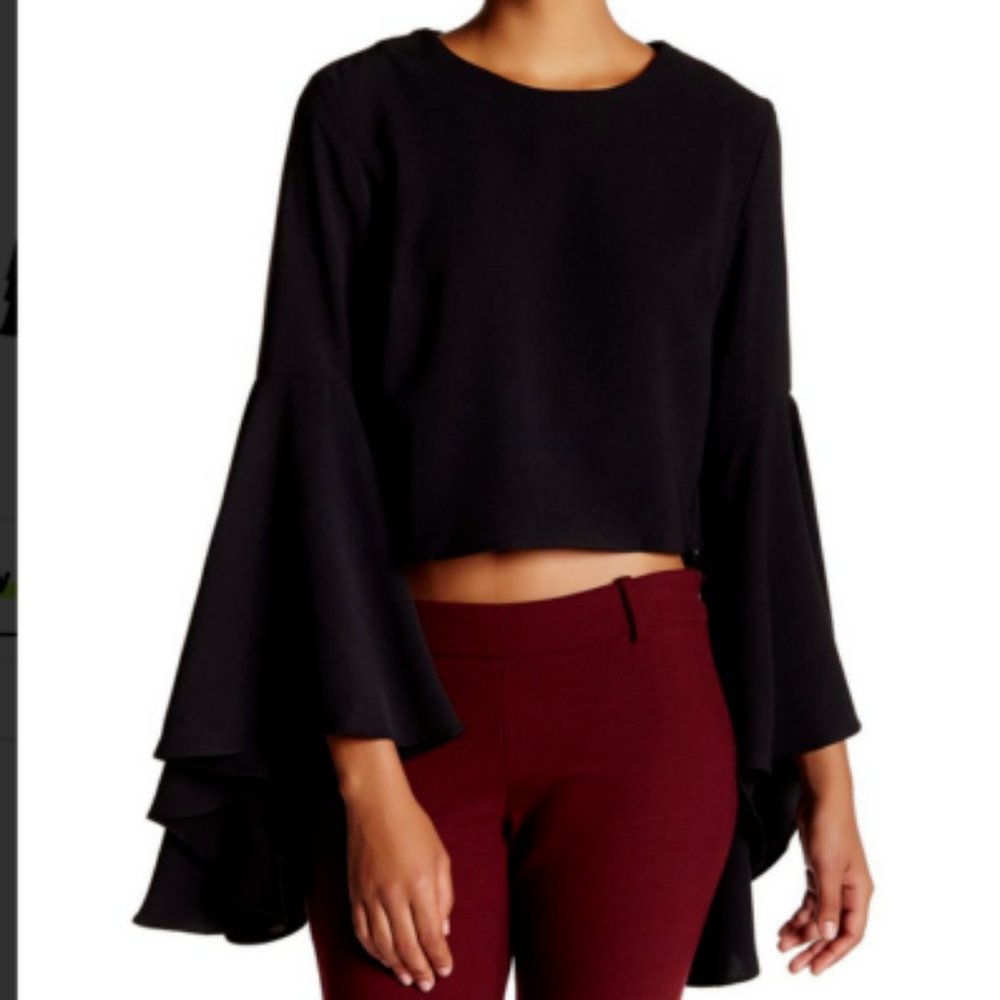 Do+Be Collection NWT Black Bell Sleeve Crop Top S
